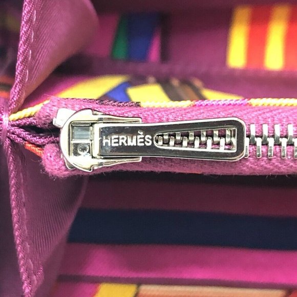 HERMES Azap Long Silk-In Zip Around Long Wallet Epsom pink/SilverHardware - Picture 9 of 14